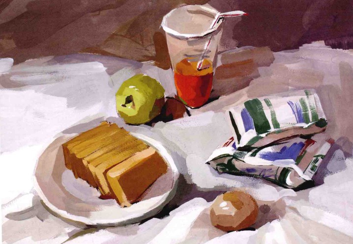 如何画色彩静物食品（3）