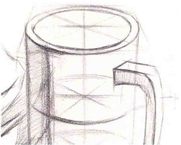 素描啤酒杯和蔬菜的表现分析（3）